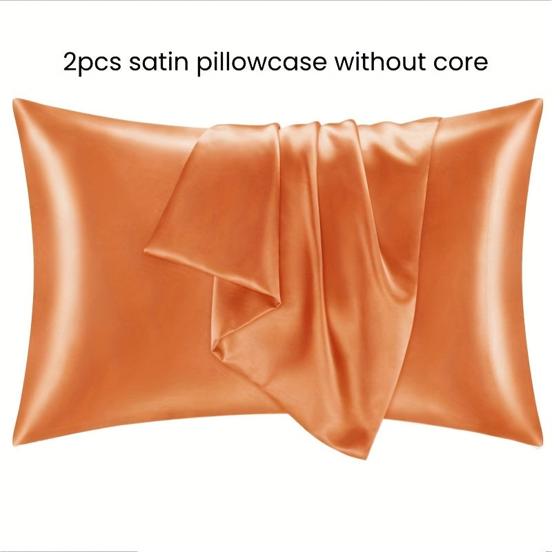 Satin Pillowcases Set of 1 or 2 Comfortable Sleep Bedding