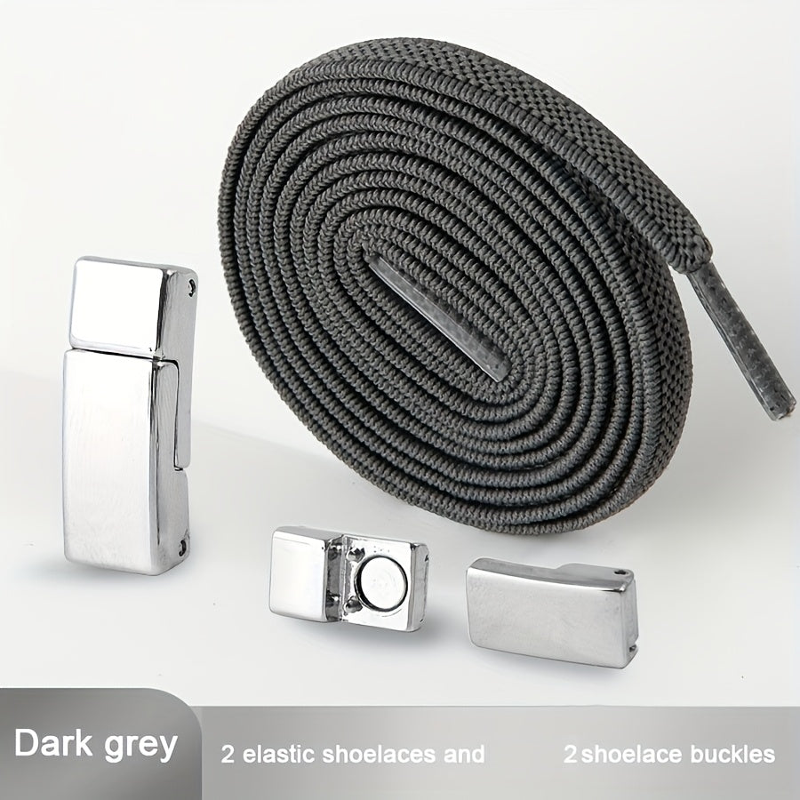 Unisex Metal Magnetic Shoelace Buckle Solid Color Elastic Lace Clip