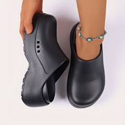 Women's Solid Color Casual Mule Clogs with Removable Insole and Thick Sole