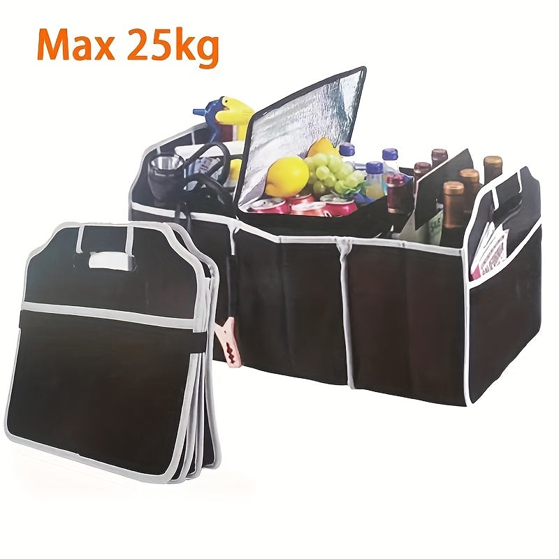 Universal Car Trunk Organizer Storage Box for Vehicles in Black