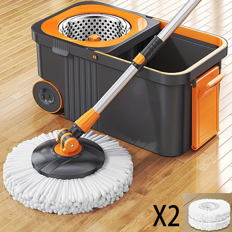 Stainless Steel and PP Hands-Free Mop and Bucket Set for Home and Kitchen Floors