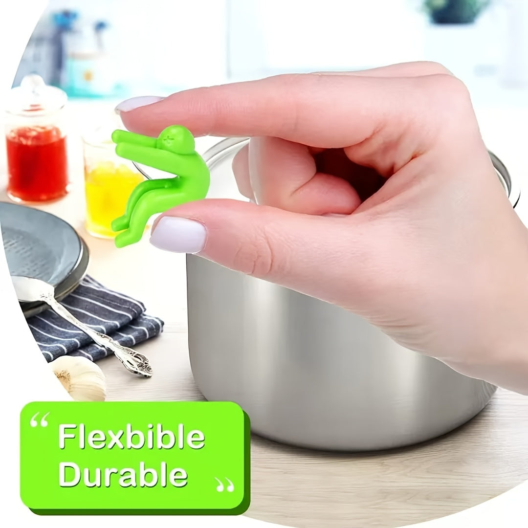 Durable Plastic Kitchen Gadget Spill-Proof Pot Lid Holder and Phone Stand