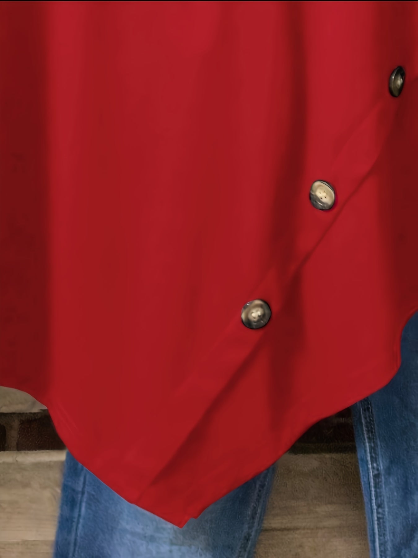 Women's Plus Size Asymmetrical Hem T-Shirt - Vibrant Orange Short Sleeve Top