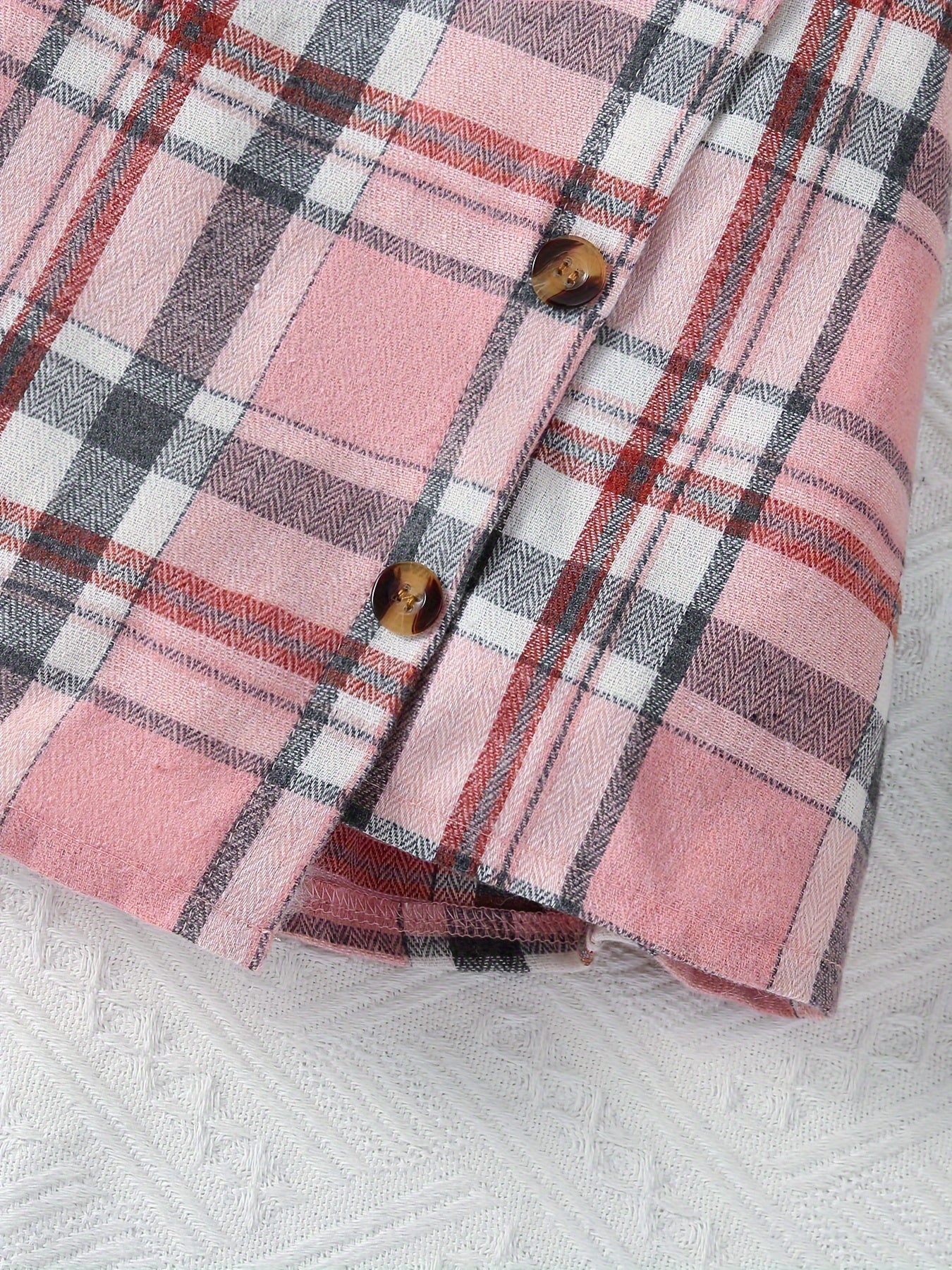 Girls' 3-Piece Outdoor Set with Knit Jumpsuit Skirt and Hat Gingham Pattern Cotton Polyester Fall Winter