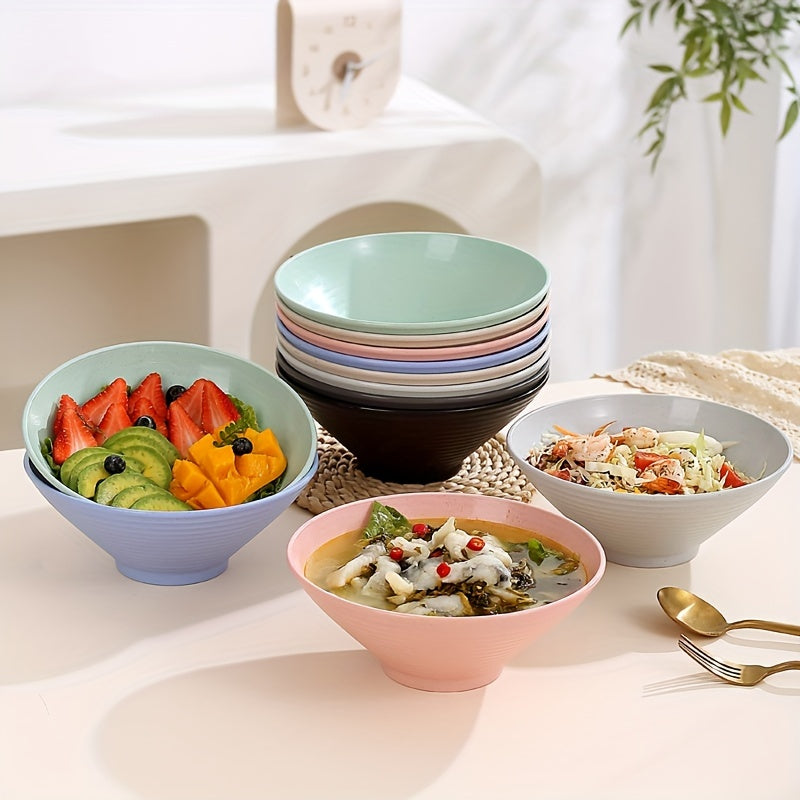 1 yoki 4 ta mustahkam 8 dyuymli Lamian Noodles idishlari to'plami, 35oz sig'im, mikroto'lqinli pech va idish yuvish mashinasida xavfsiz, turli ranglarda makaron, don va atıştırmalıklar uchun ko'p qirrali.