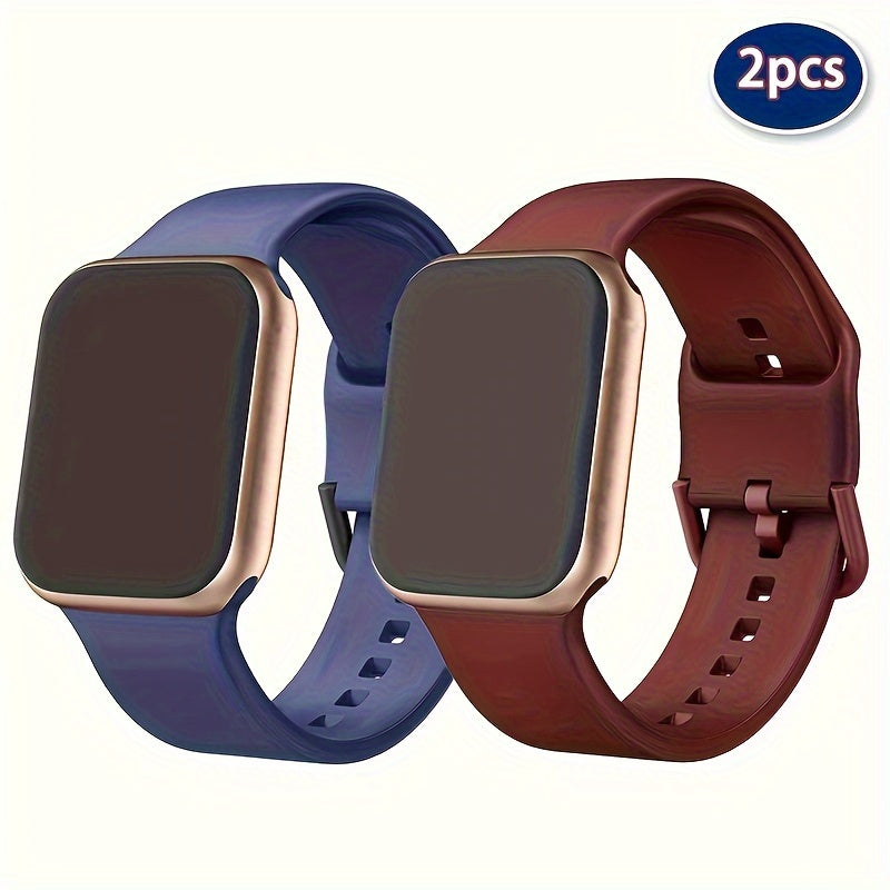 Ikki yumshoq silikon sport soat bilaguzuklari Apple Watch uchun qora va oq ranglarda, suv o'tkazmaydigan va sozlanadigan, iWatch Ultra, SE, Series 1-9 (38mm-49mm) bilan mos keladi. Erkaklar va ayollar uchun mos.