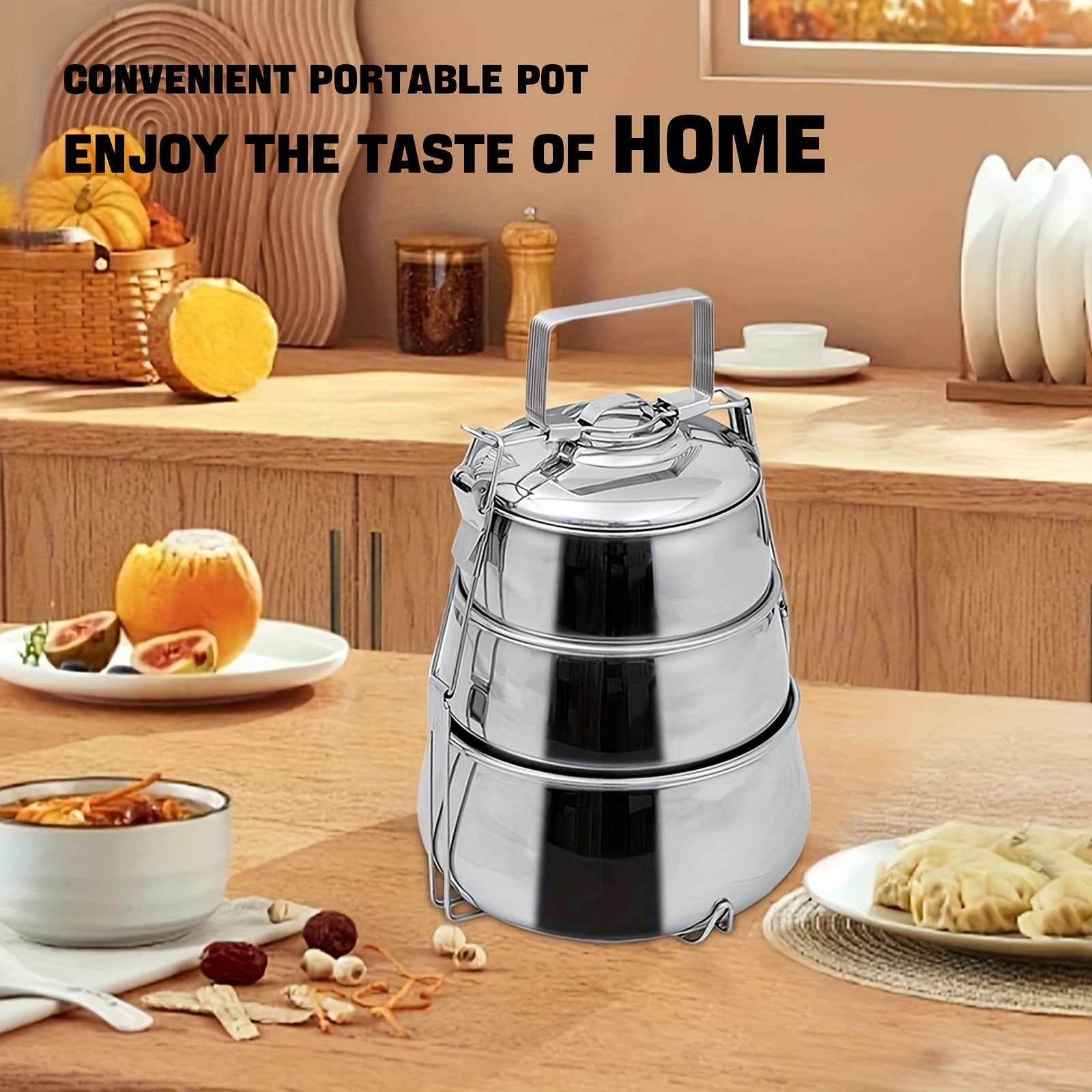 Multi-functional steamer with stainless steel food grid, doubles as lunch box and storage for on-the-go meals