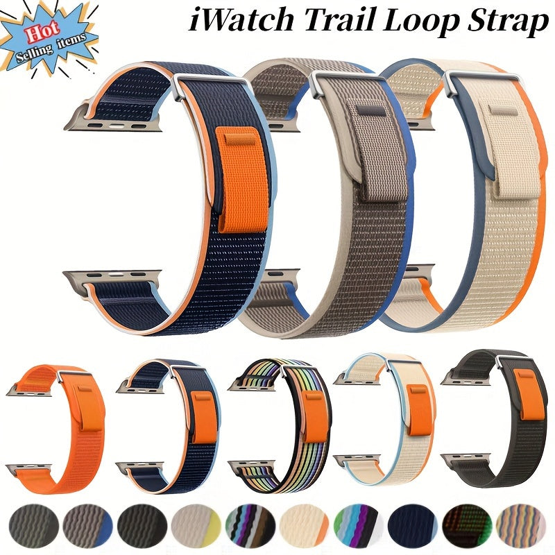Nylon Adjustable Sport Watch Strap for Apple Watch Series 10 Ultra S9 S8 S7 SE 38mm 49mm