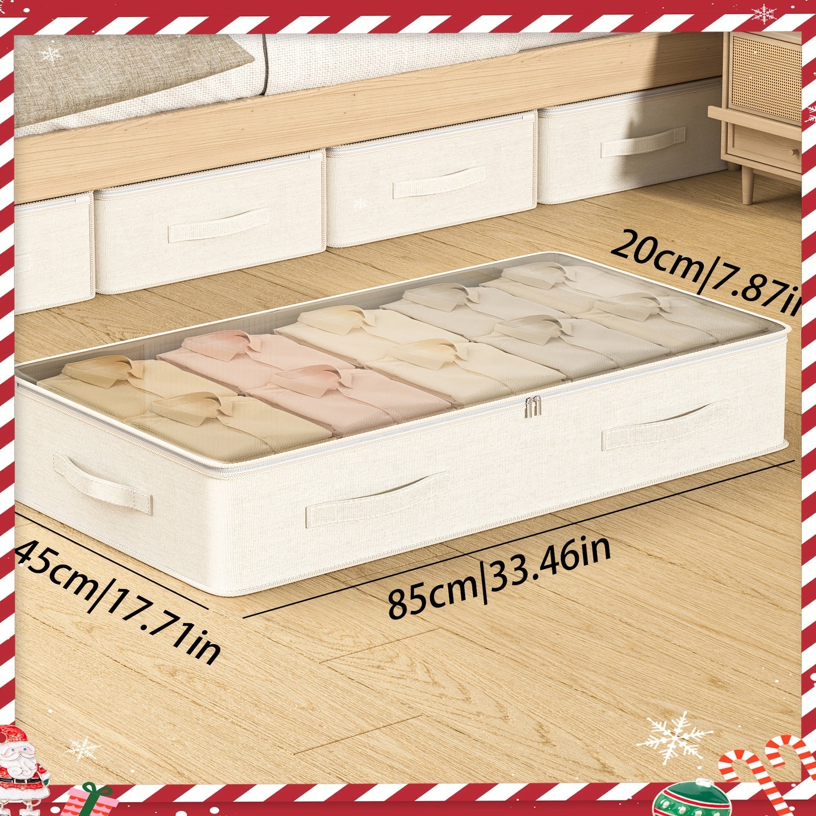 Большой вместительный органайзер для хранения под кроватью для одежды и одеял, складной, экономит место