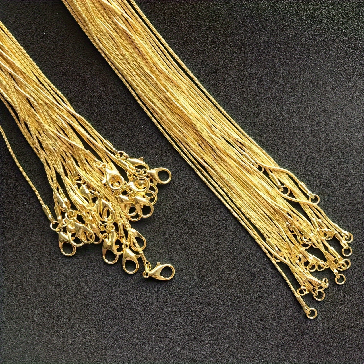 DIY zargarlik buyumlari uchun 5 ta oltin qoplangan Herringbone va Snake Chain taqinchoqlari to'plami