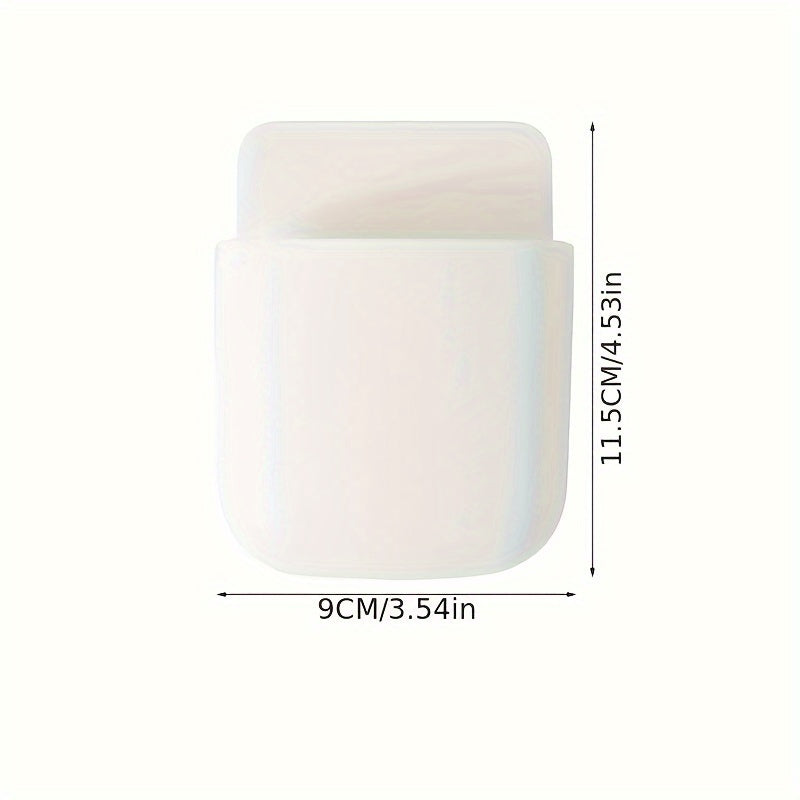 Bathroom Wall Storage Organizer for Phone, Remote, Plug, and Toothbrushes