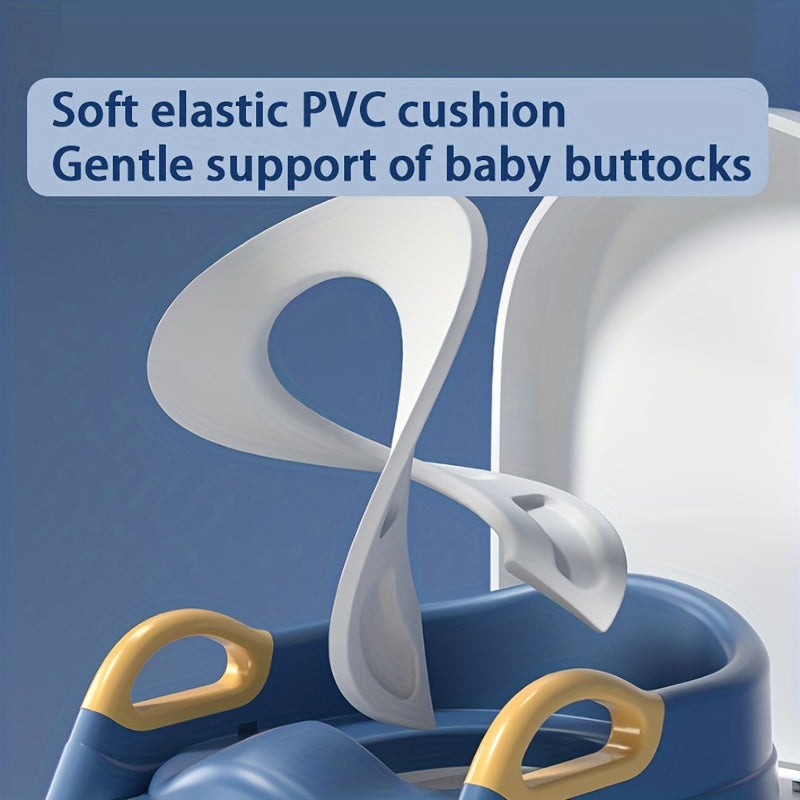 Children's Step Toilet Seat with Folding Potty Training Ladder and Adjustable Height