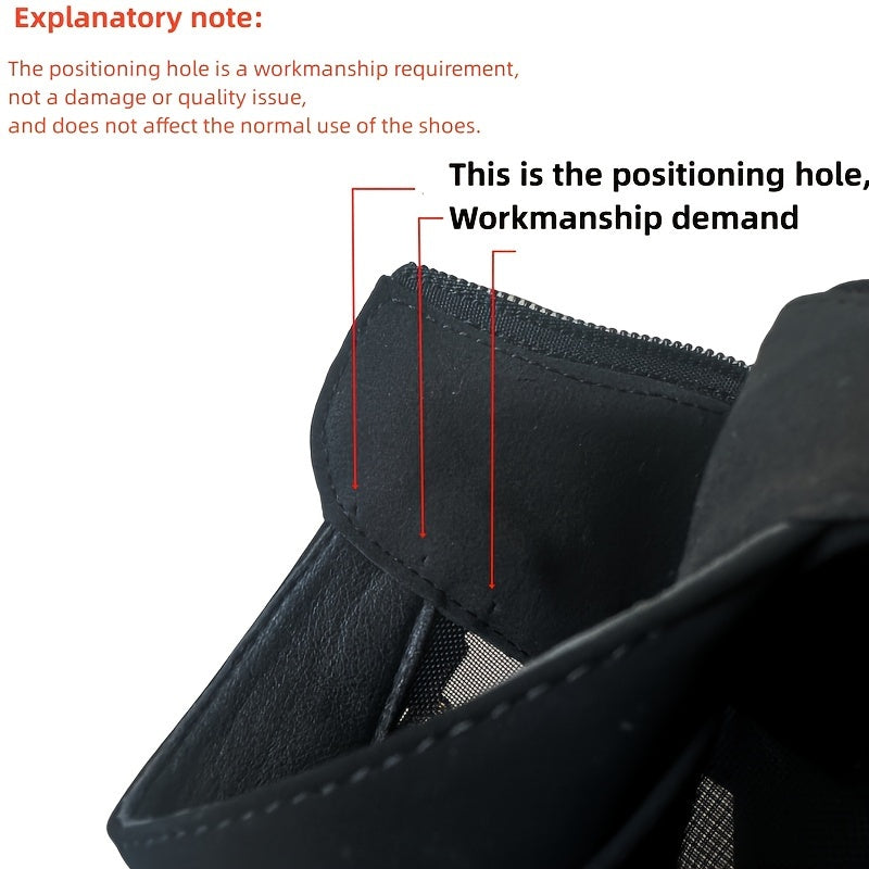 Black Mesh Ankle Boots with Chunky Heel and Zipper for All Seasons