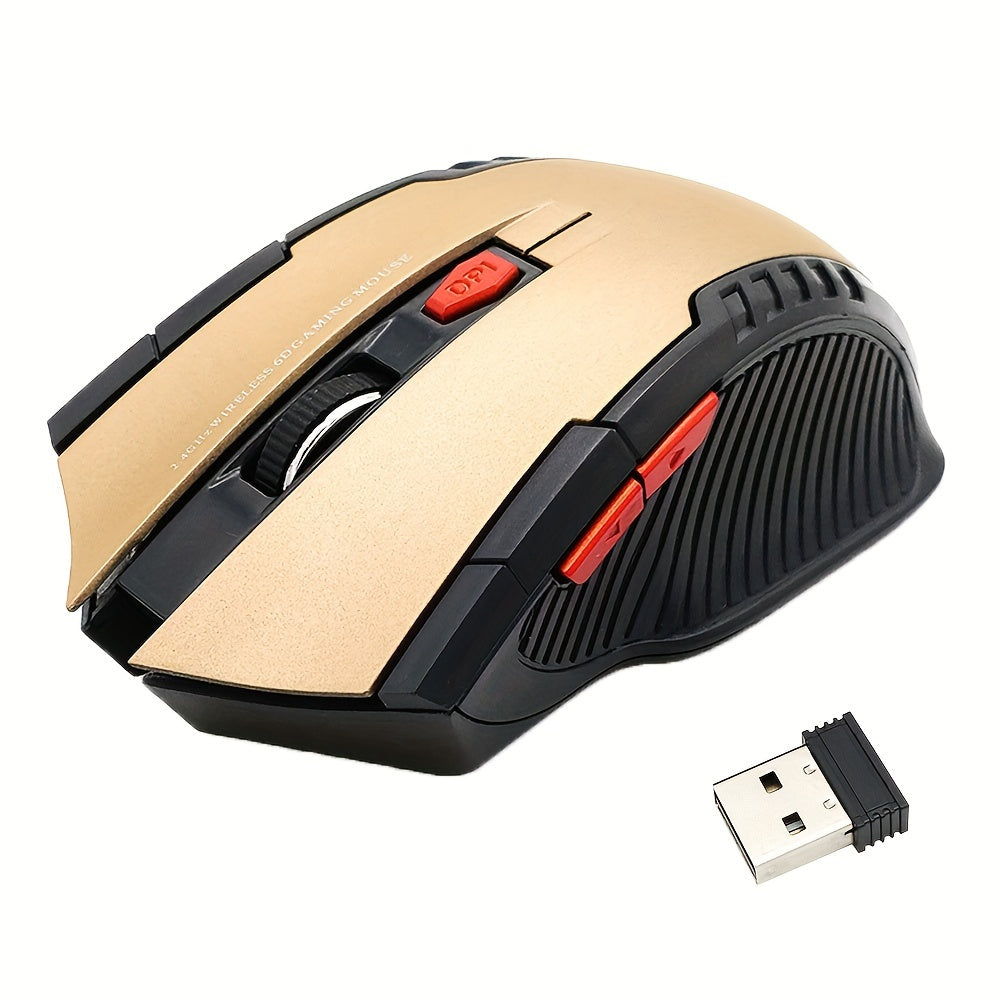 Wireless Gaming Mouse with 6 Programmable Buttons and Optical Sensor for PC and Laptop