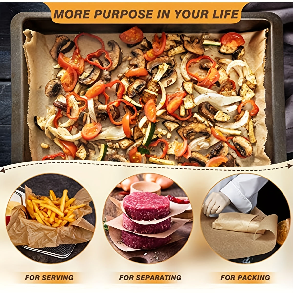 Unbleached Parchment Paper Roll 30.48cm Non-Stick Baking Cooking Grilling