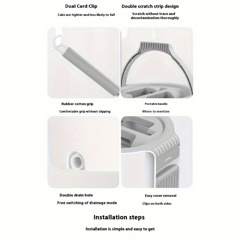 O'z-o'zidan siqiladigan tekis mopu to'plami, zanglamaydigan po'latdan yasalgan tutqich va chelak - Qo'llar bilan ishlatmasdan, quruq va nam mop dizayni bilan yashash xonangizni oson tozalang, qo'llaringizni ishlatmasdan siqish oson.