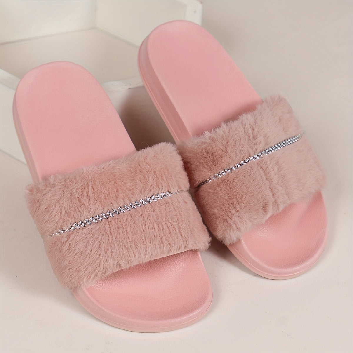 Женские повседневные сандалии с открытым носком, цепочкой из страз и толстой подошвой