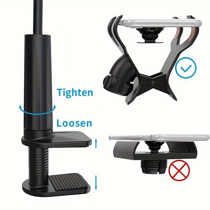 Long-Neck Mobile Phone Holder for Desktops and Bedside Tables ABS Material