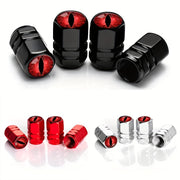 4Pcs Red Aluminum Chrome Tire Valve Cap Covers Universal Auto Motorcycle Truck Bike