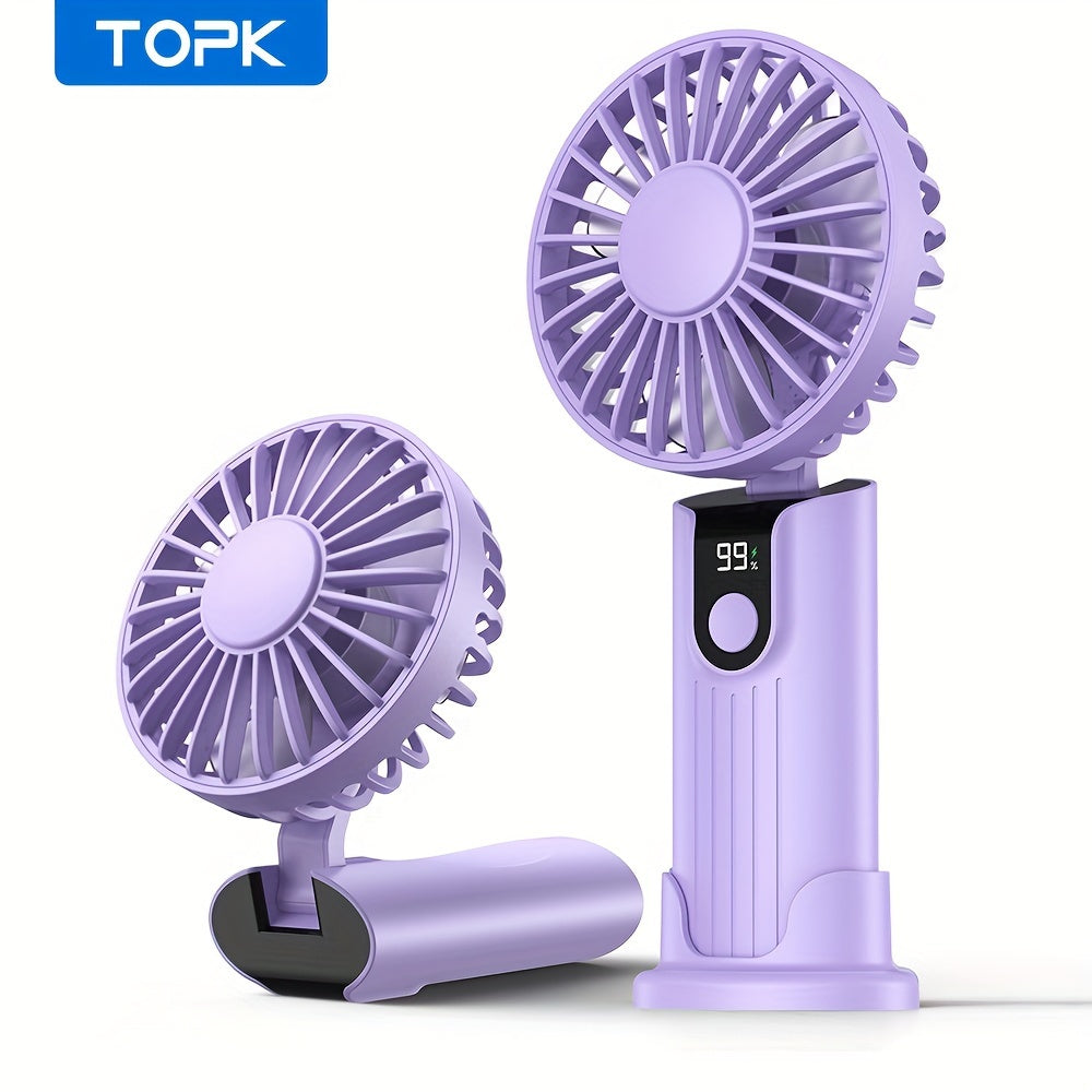 Portable Handheld Fan with 5000mAh Battery Up to 24 Hours Rechargeable Foldable Quiet Brushless Motor