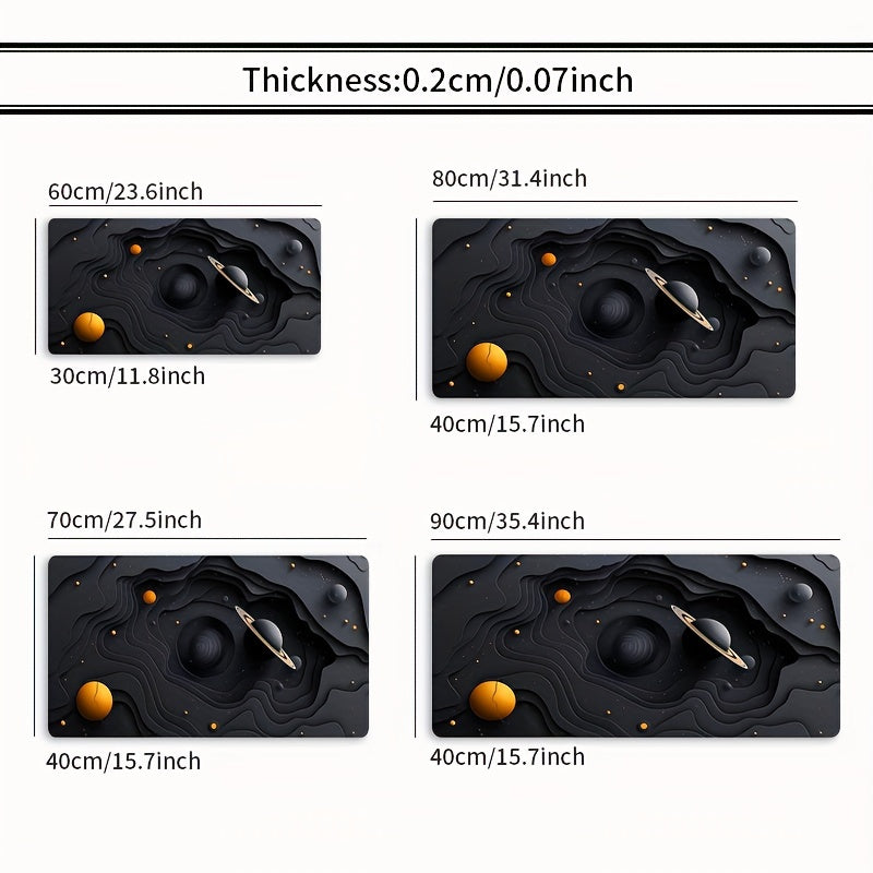 Galactic Space Themed Gaming Mouse Pad Non-Slip Rubber Large Desk Mat for eSports and Gaming