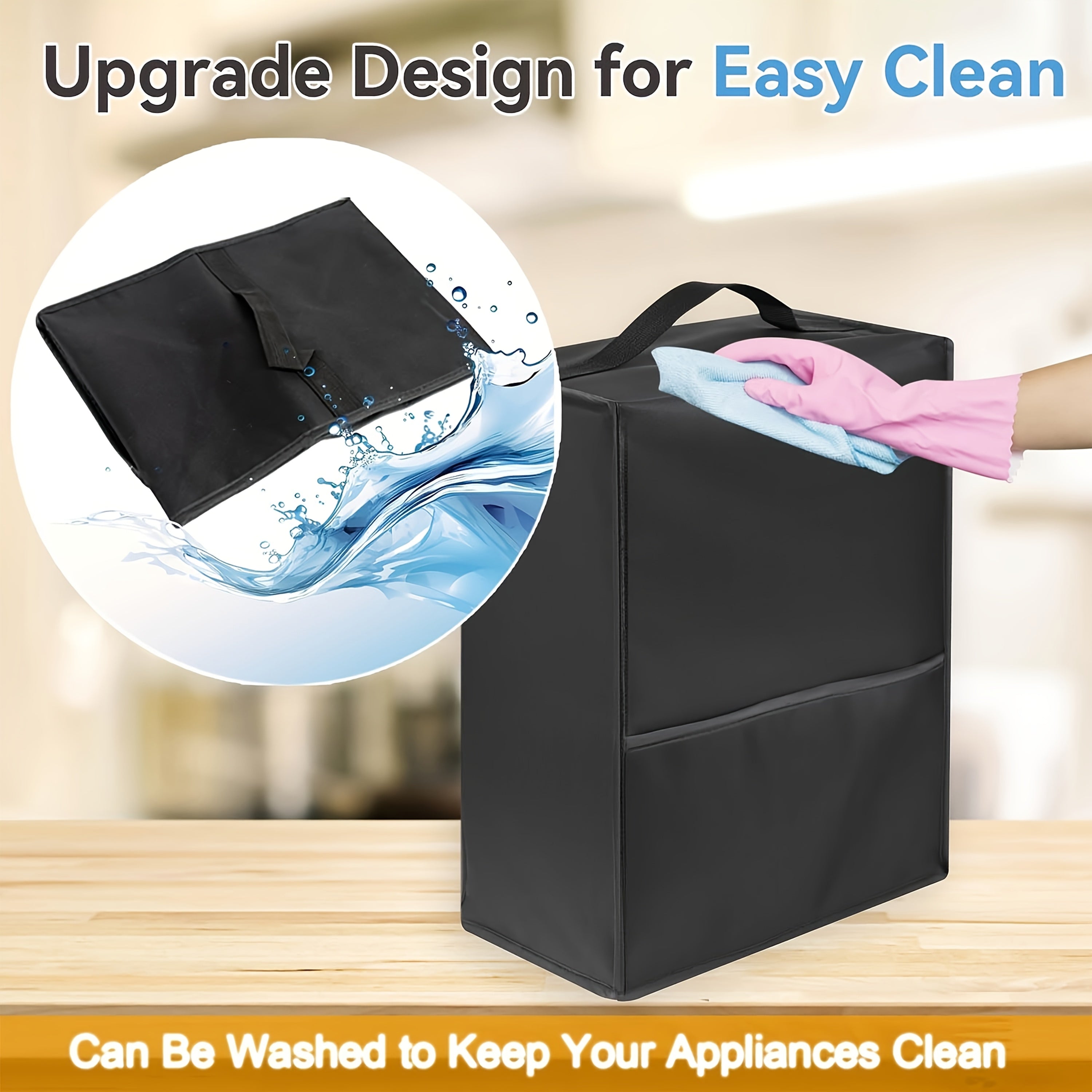 Muzqaymoq tayyorlash mashinasi qoplami, suv o'tkazmaydigan Oxford mato, yon cho'ntak bilan, NC301 NC299 uchun, qora va kulrang