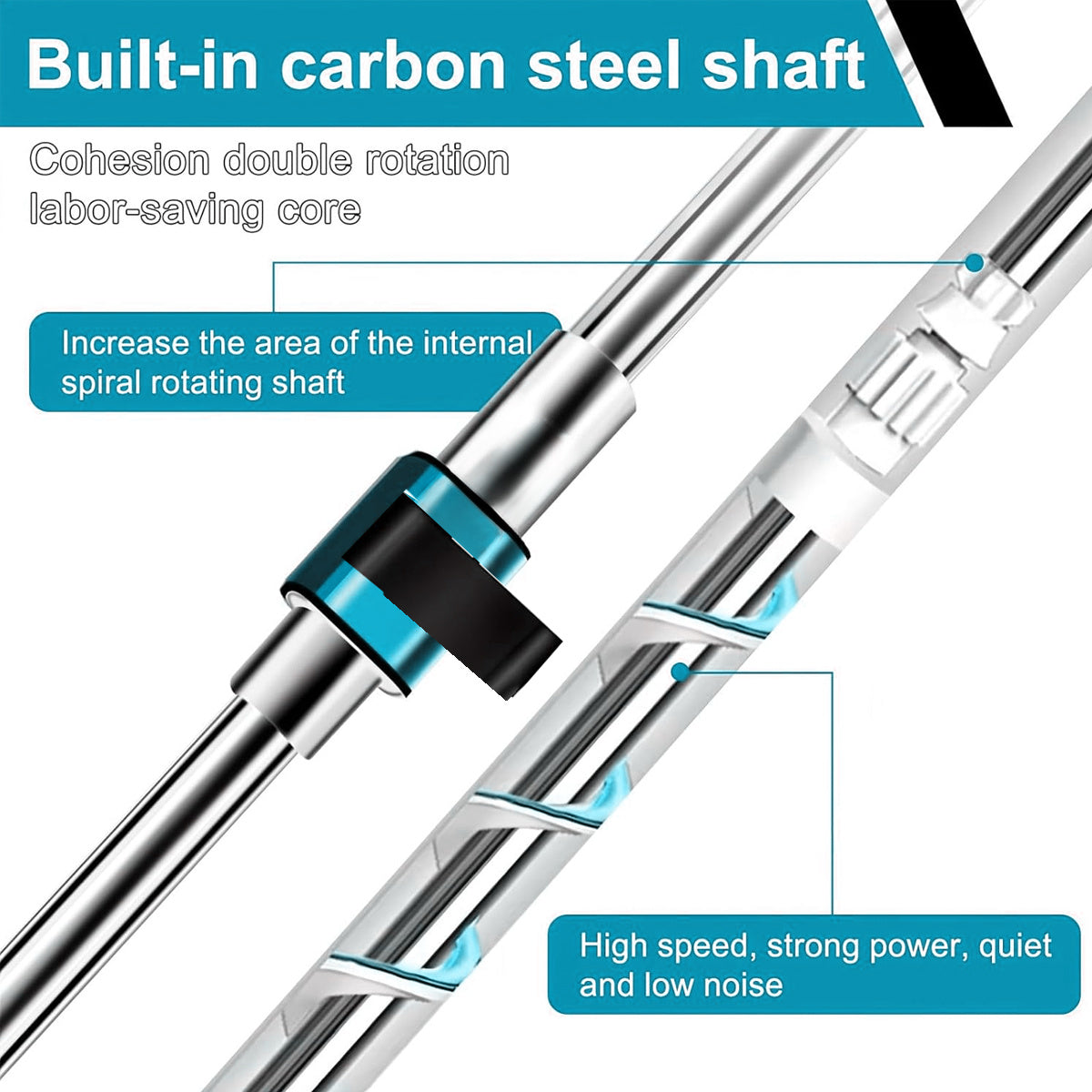 Moslashuvchan Spin Mop tutqich to'plami mikrotozalash bilan, zanglamaydigan po'lat panjara bilan
