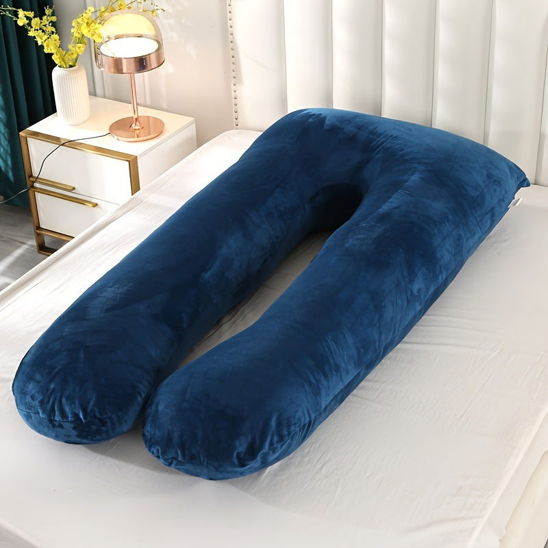 Blue Waist Support Side Sleeping Abdominal Pillow U-Shaped Maternity Pillow