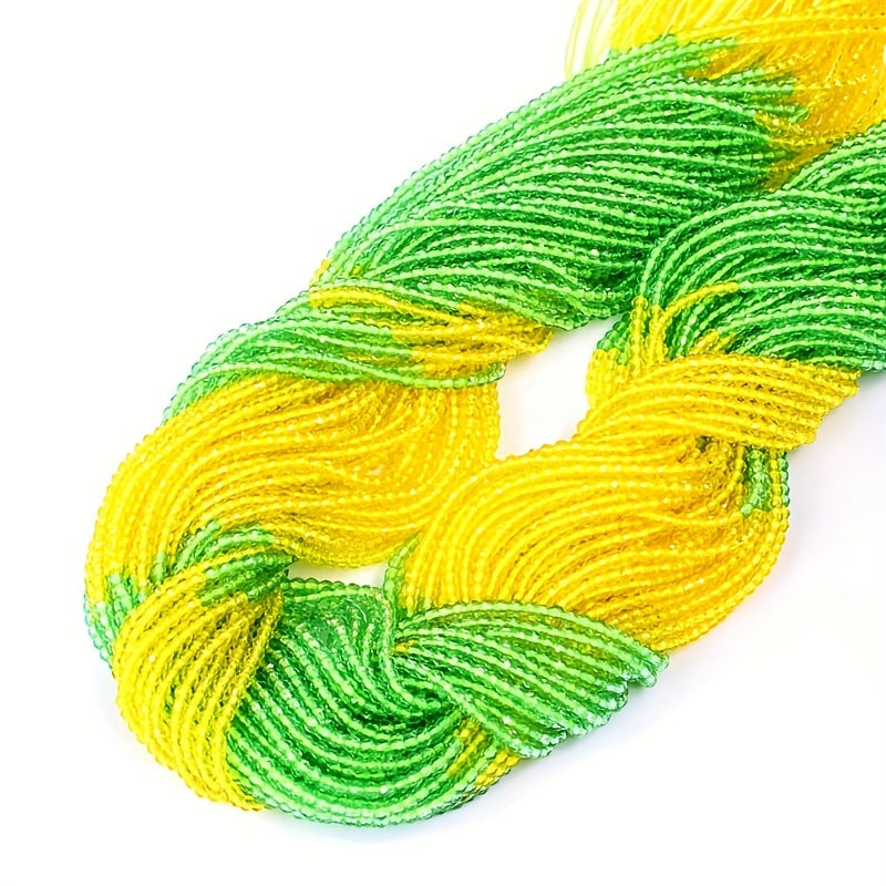 950 Pieces 2mm Faceted Glass Beads Gradient Colors for Jewelry Making and DIY Crafts