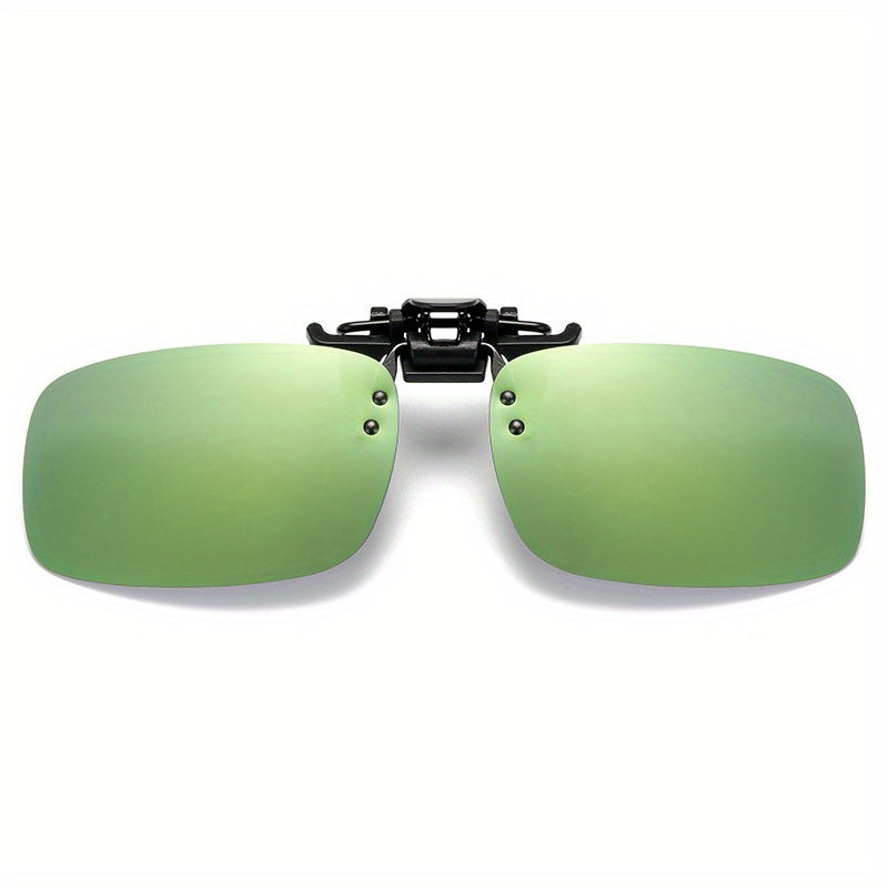 Unisex Fashion Glasses with Clip-On Flip-Up Polarized Lenses for Day and Night Use