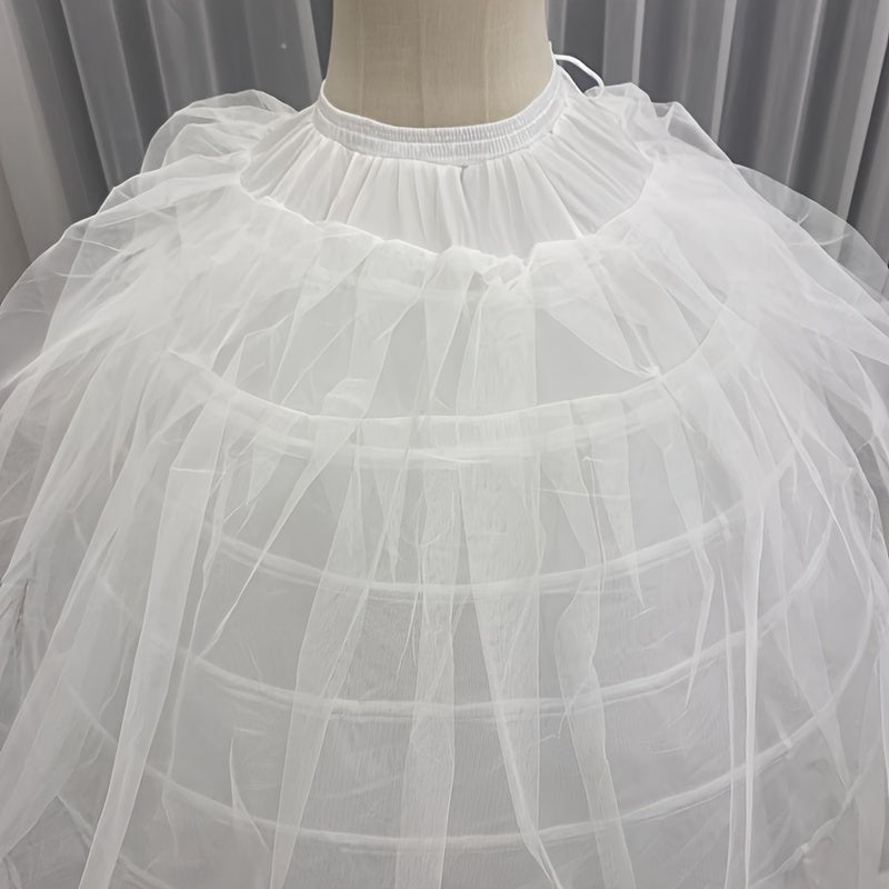 To‘liq uzunlikdagi to‘y kiyi uchun petticoat, 6 ta halqali, polyester crinoline ostki kiyim