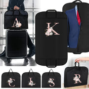 Pink Floral and Letter Print Garment Bag Foldable Moisture-Proof Travel Cover