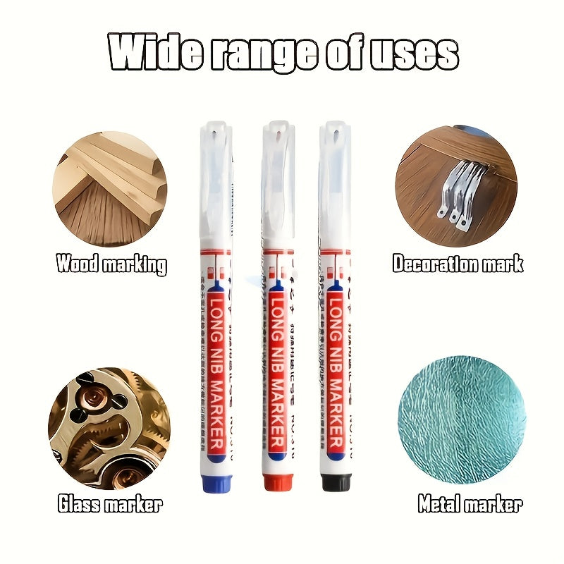 15pcs Oil-Based Carpenter's Marking Pens for Wood Ceramic Bathroom