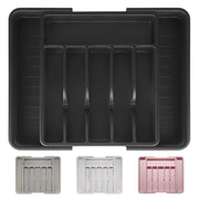 Set of 3 Expandable Silverware Drawer Organizers with Large Storage Space in Black Gray White Pink