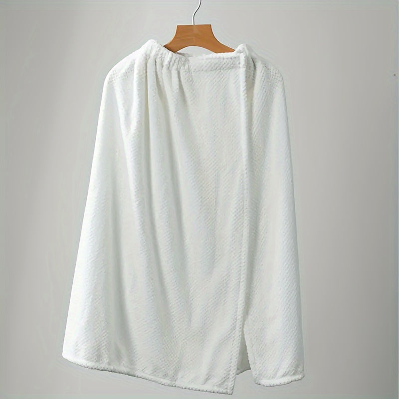 Women’s Microfiber Plaid Bathrobe and Washcloth Set Quick-Drying Soft