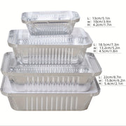 Pack of 20/50 Aluminum Foil Lunch Boxes Leak-proof Eco-friendly Disposable Food Containers for Takeaway and Picnics