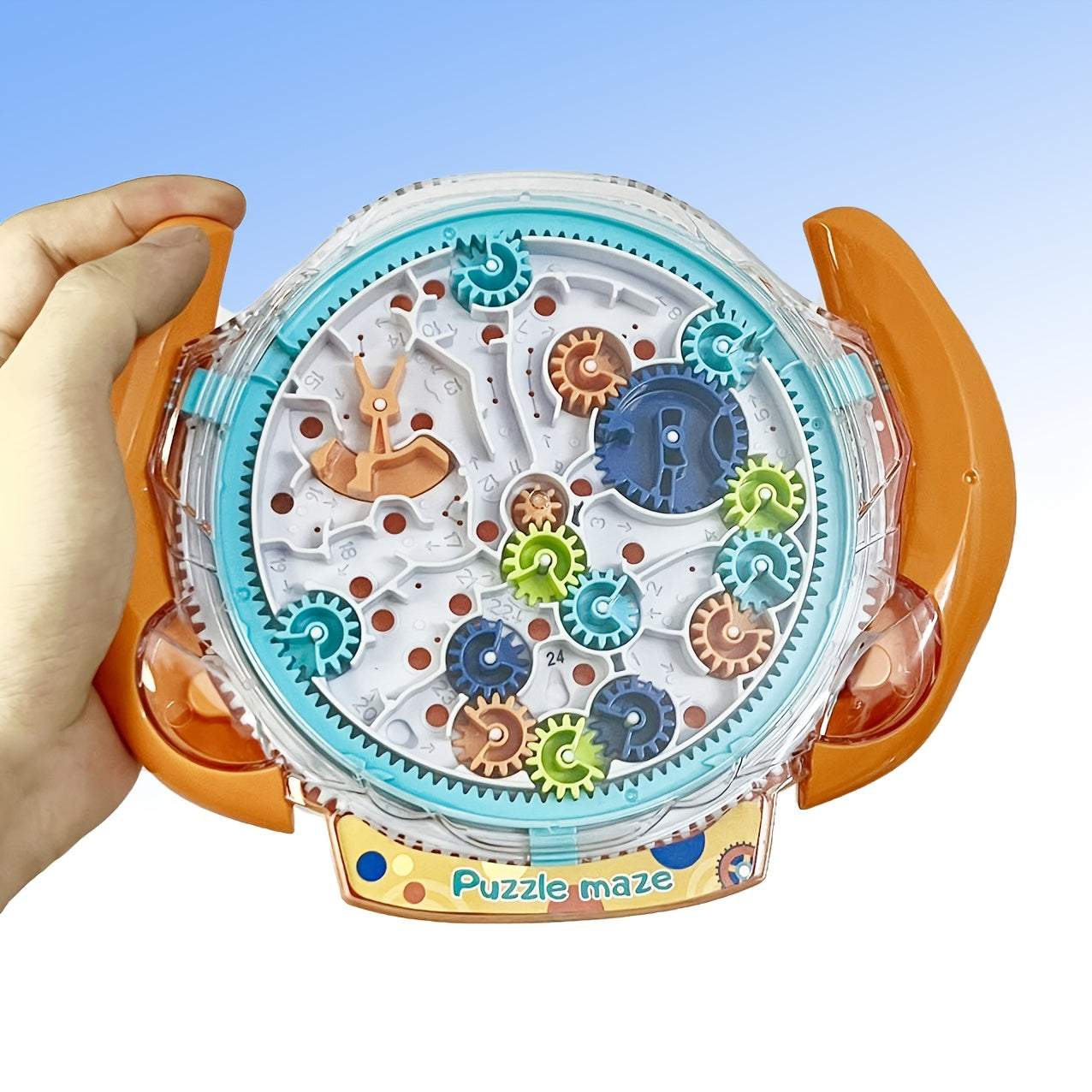 Puzzle Toy for Kids Age 3+ Maze Challenge Gear and Balance Control Game in Orange Blue and Mixed Colors