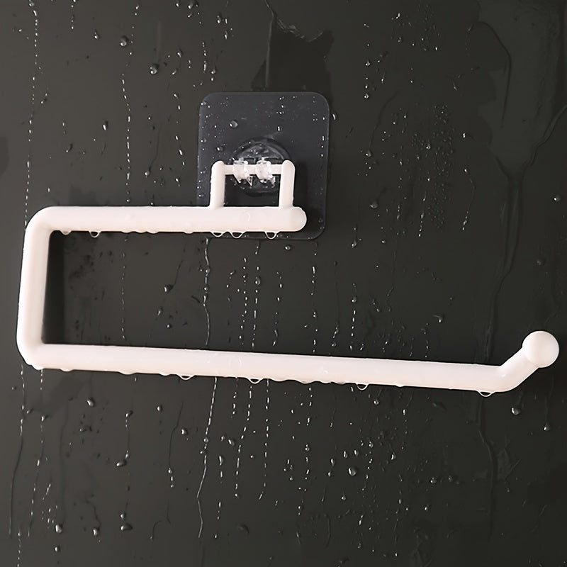 Простой в установке настенный органайзер для кухни - держатель для бумажных полотенец и пленки без сверления, компактное решение для хранения в ванной и кухонных принадлежностей