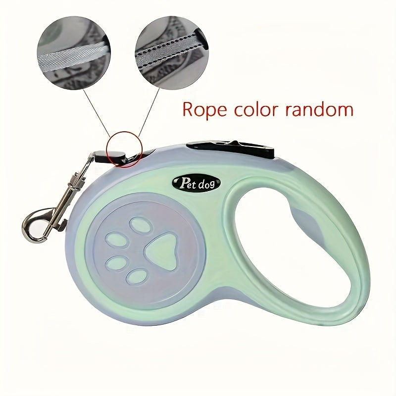 Nylon Retractable Dog Leash with One-Button Control for Small and Medium Pets