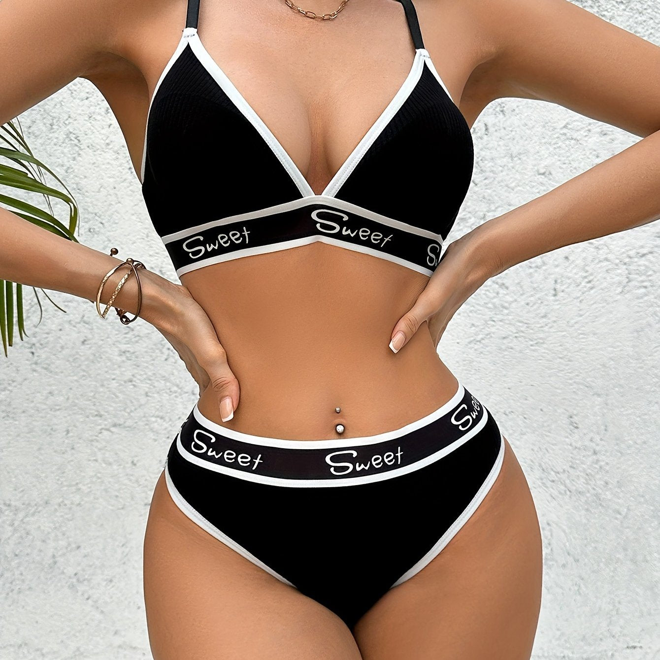 Women's Sexy Letter-Printed Lingerie Set for Women