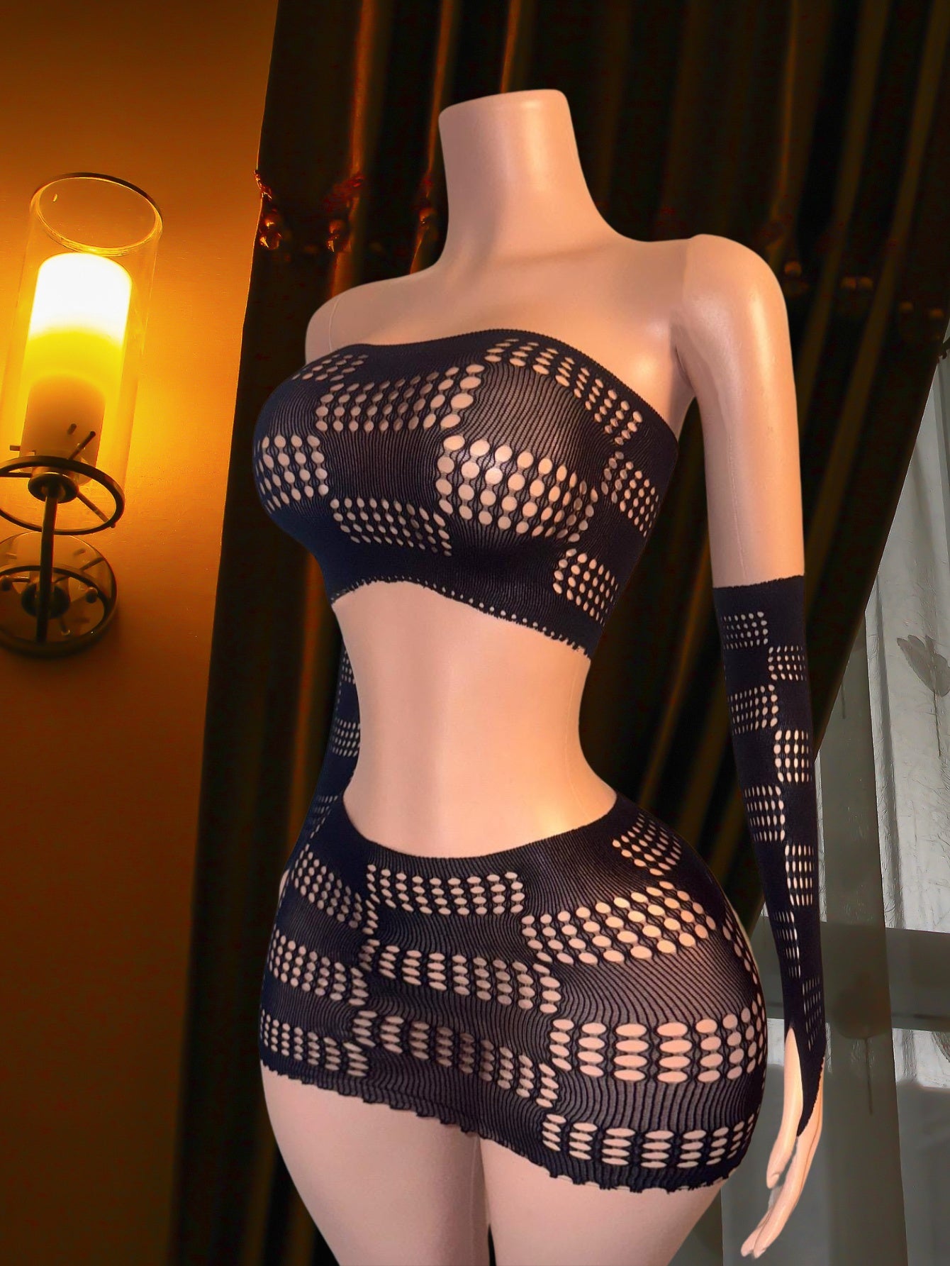 plus size женское платье-майка без рукавов с геометрическим узором и комплект белья