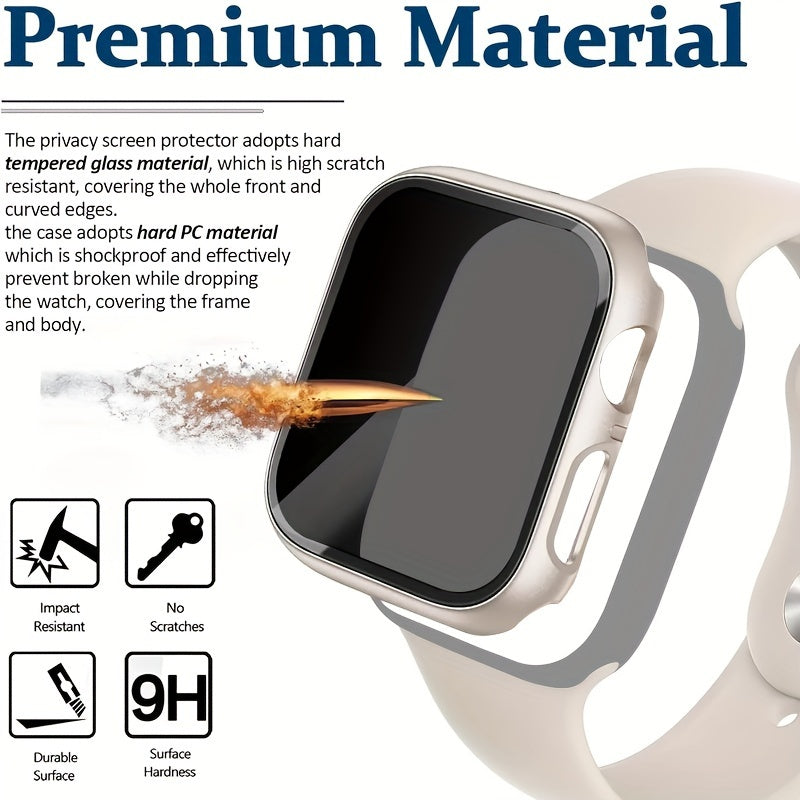 Privacy Screen Protector for iWatch Ultra Series 10-2 with 26° Touch Sensitivity Scratch-Resistant PC Bumper