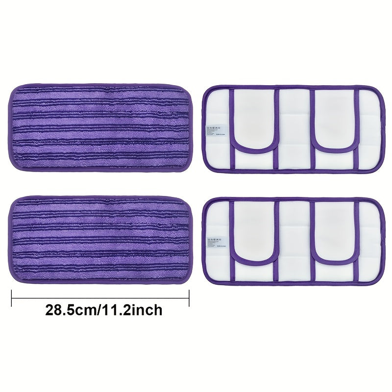 4-Pack Microfiber Mop Pads for Deep Cleaning Reusable Dust Removal Refill Pads