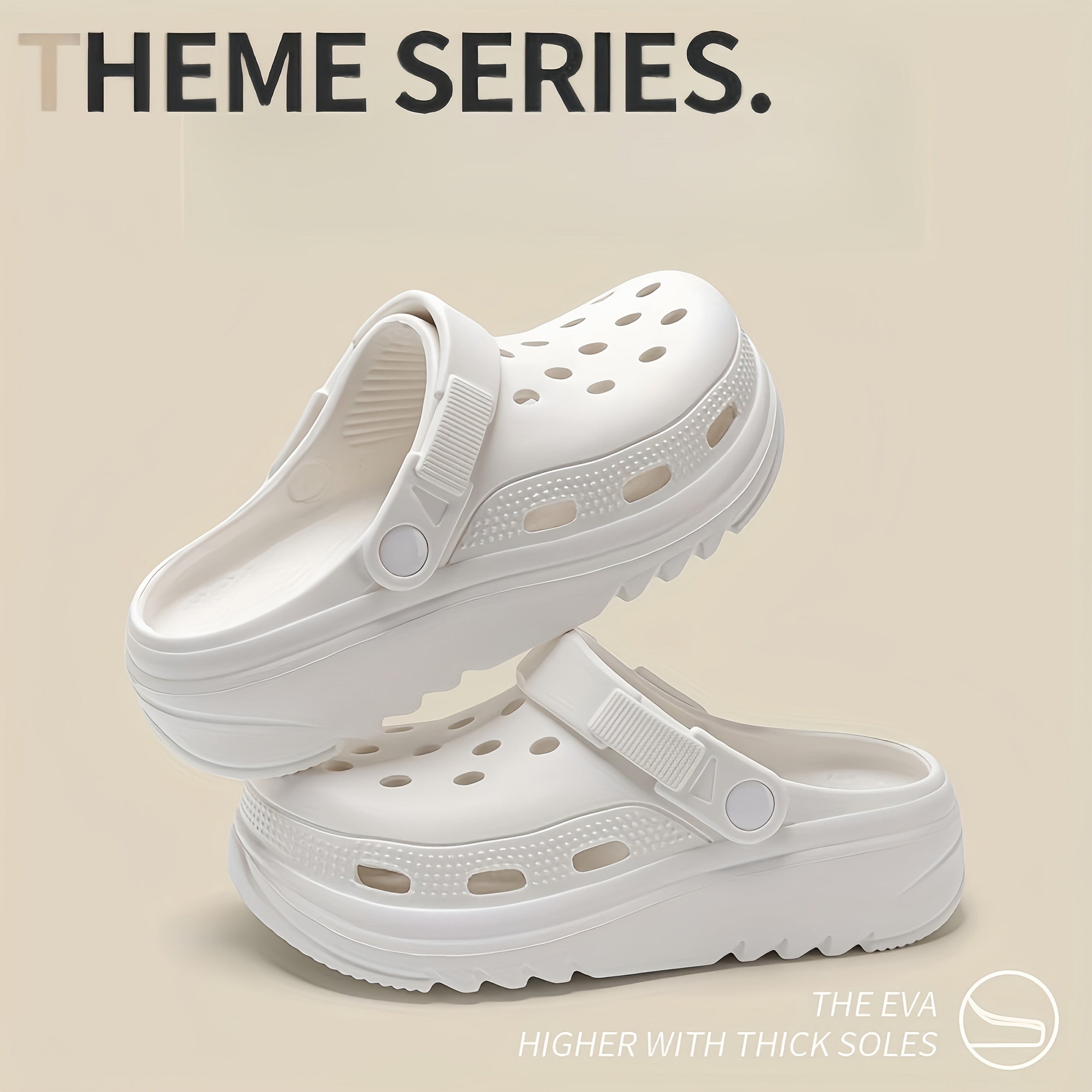 Women's EVA Platform Shoes Breathable Croc-Style Non-Slip Casual Footwear