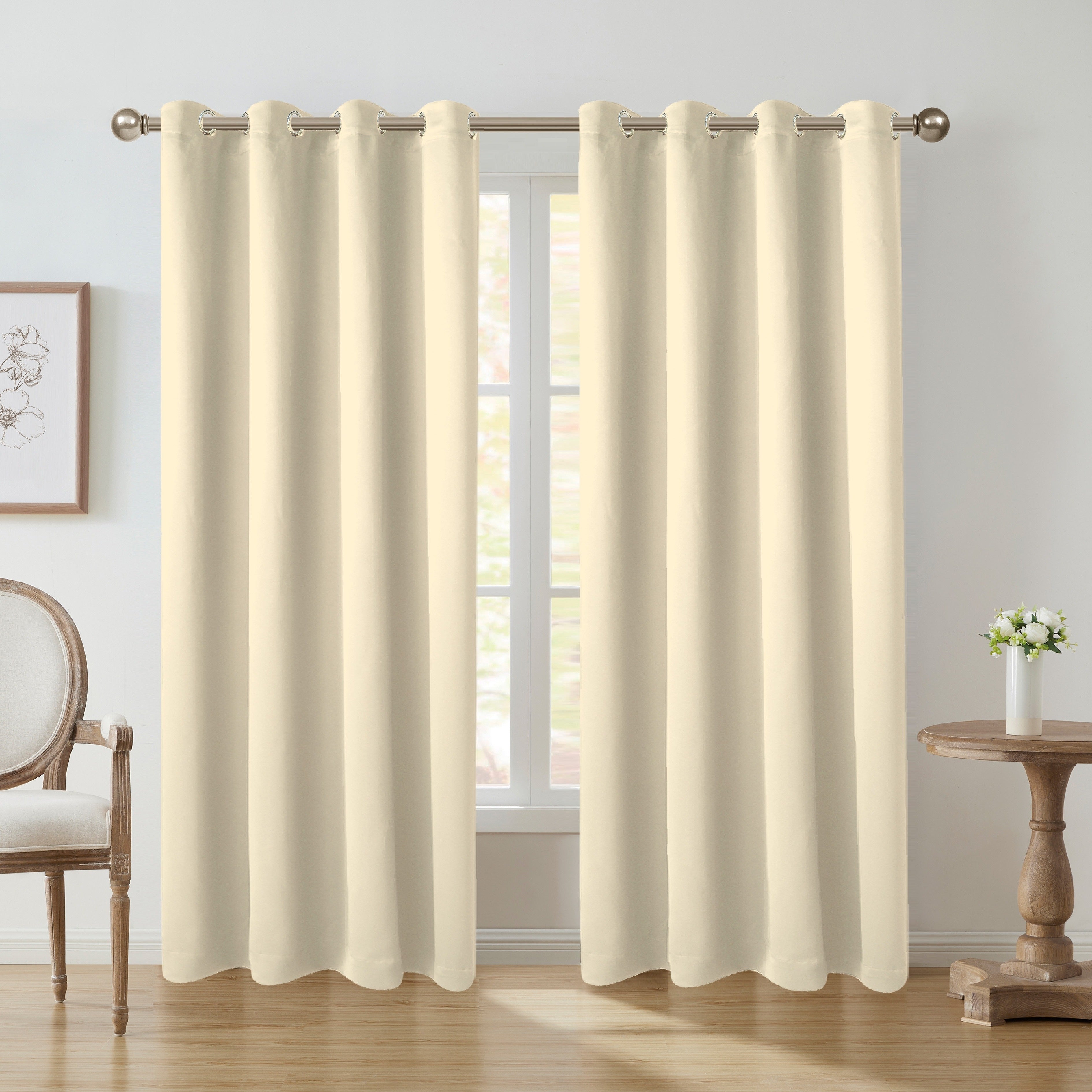 Blackout Curtain with Iron Rings Indoor Use 180g Dark Fabric