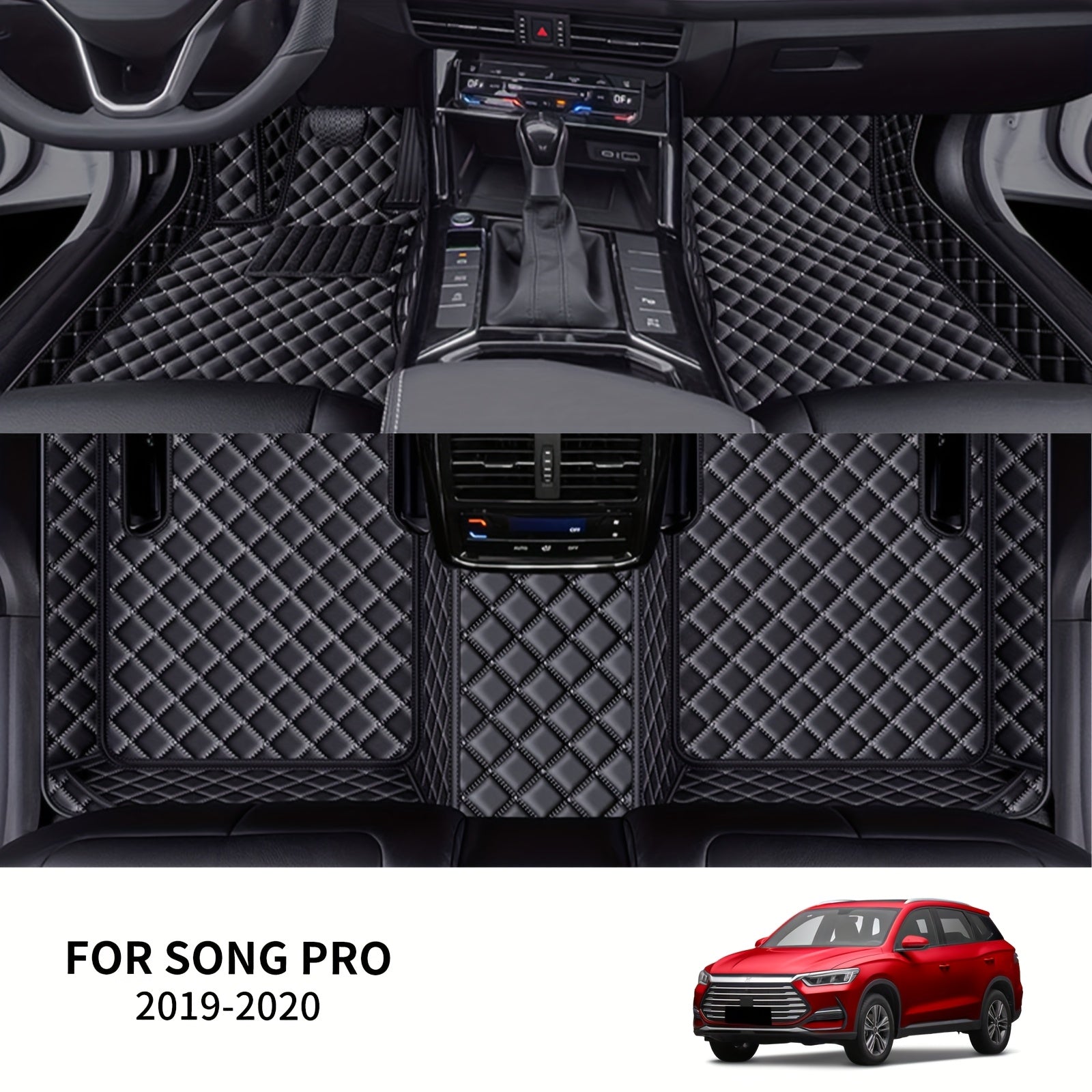 Car Floor Mats Set for SUV Leather All-Weather Durable Easy to Clean