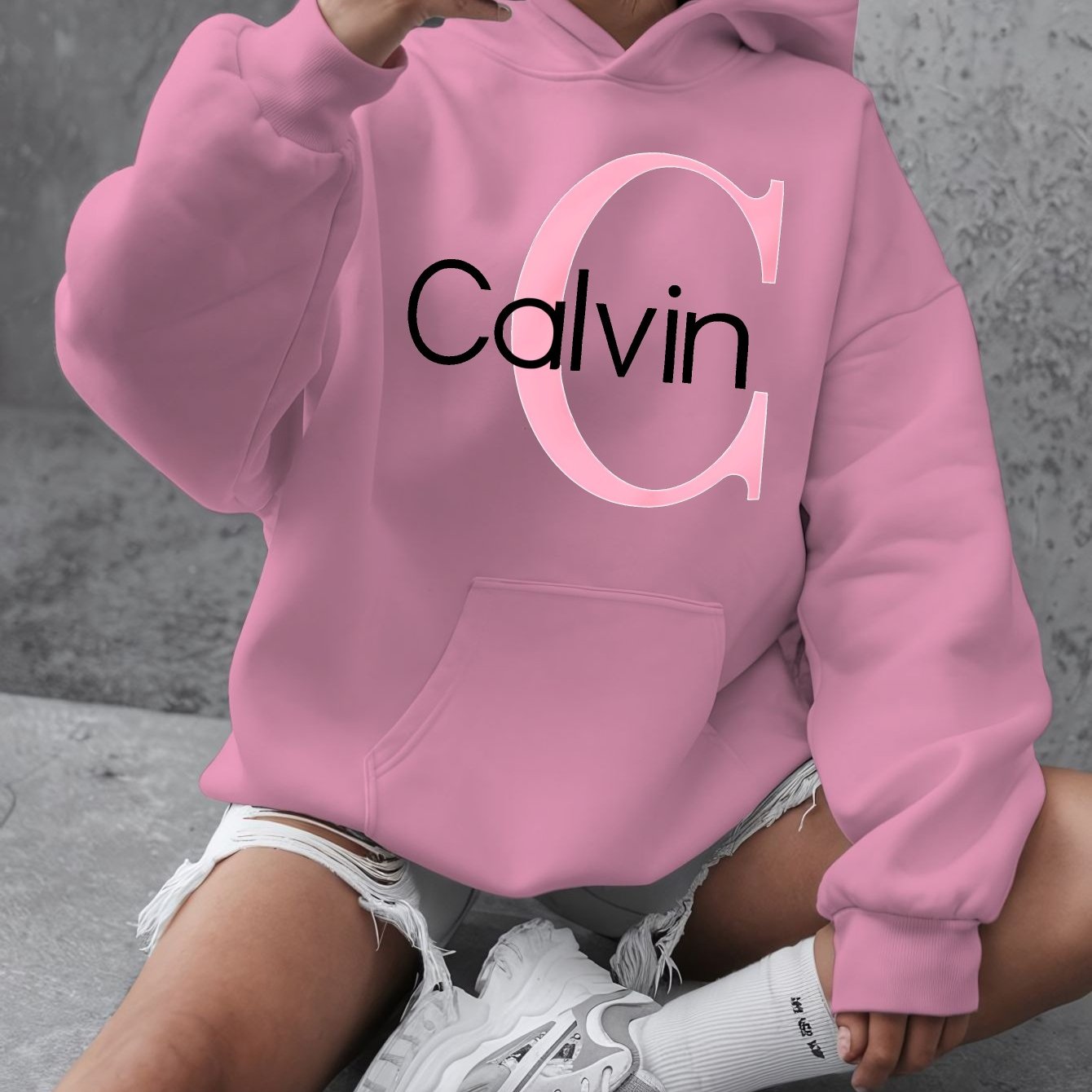 Women's Plus Size Graphic Hoodie Long Sleeve Pullover Beige Fall Winter