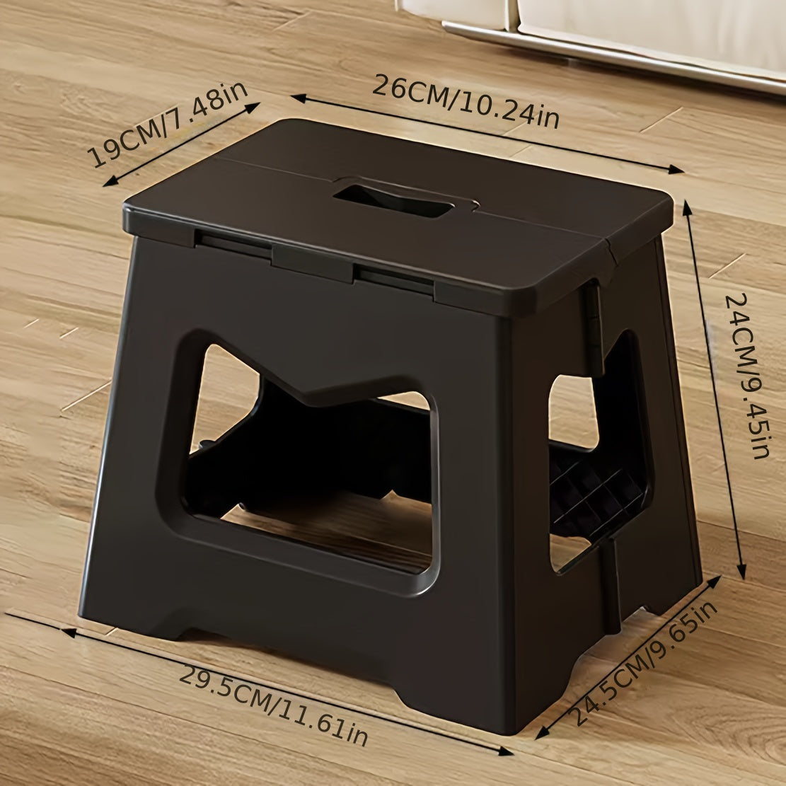 Folding Plastic Stool Square Compact Step Stool for Kitchen Bathroom Camping