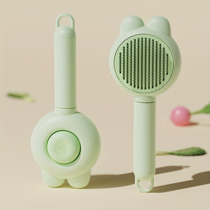 Self-Cleaning Slicker Brush for Cats and Dogs Stainless Steel Bristles Ergonomic Handle