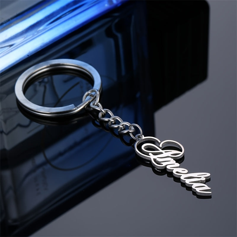 Personalized Stainless Steel Keychain with Custom Name for Mother's Day Gift